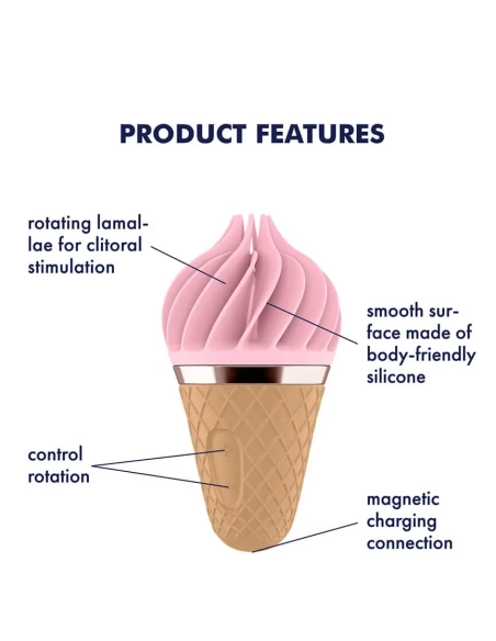 Satisfyer Sweet Treat – nabíjecí rotační vibrátor na klitoris (růžový-hnědý)