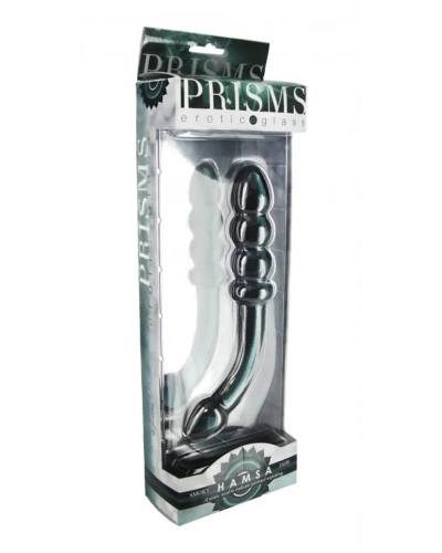 Prisms Hamsa – skleněné dildo na bod G se dvěma konečky (zelené)