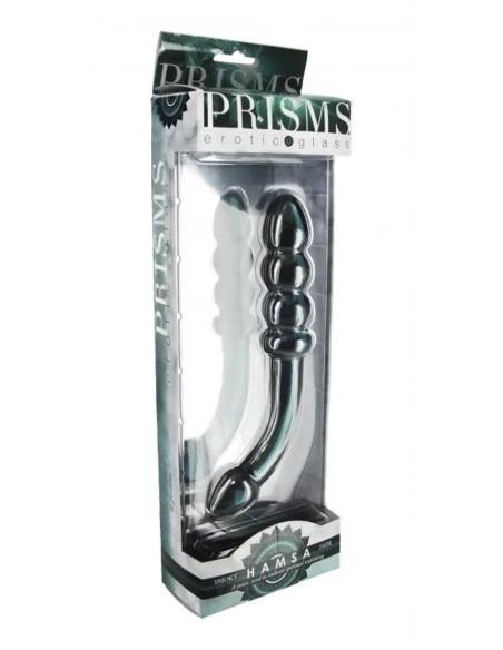 Prisms Hamsa – skleněné dildo na bod G se dvěma konečky (zelené)