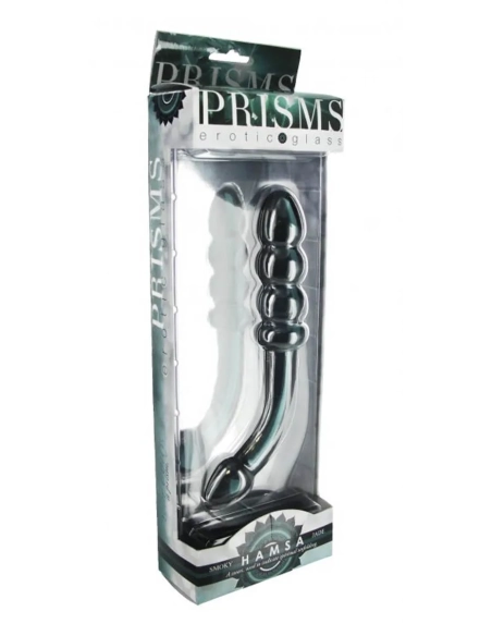 Prisms Hamsa – skleněné dildo na bod G se dvěma konečky (zelené)
