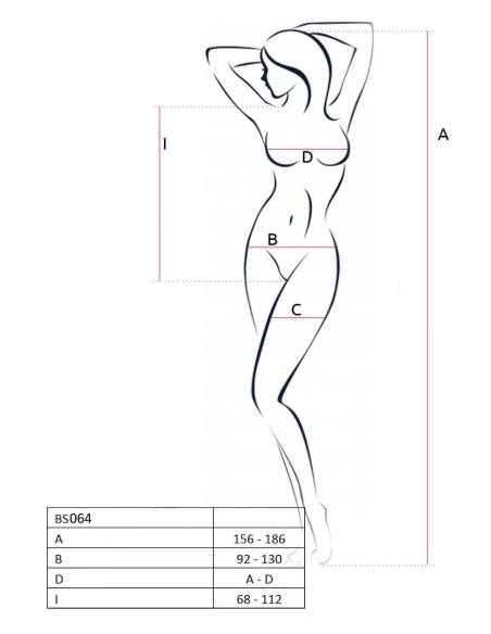 Passion BS064 otevřené punčochové body se vzorem křídel SL