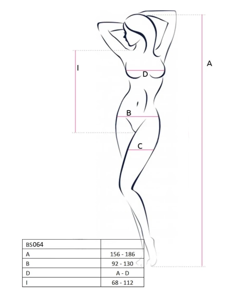 Passion BS064 otevřené punčochové body se vzorem křídel SL