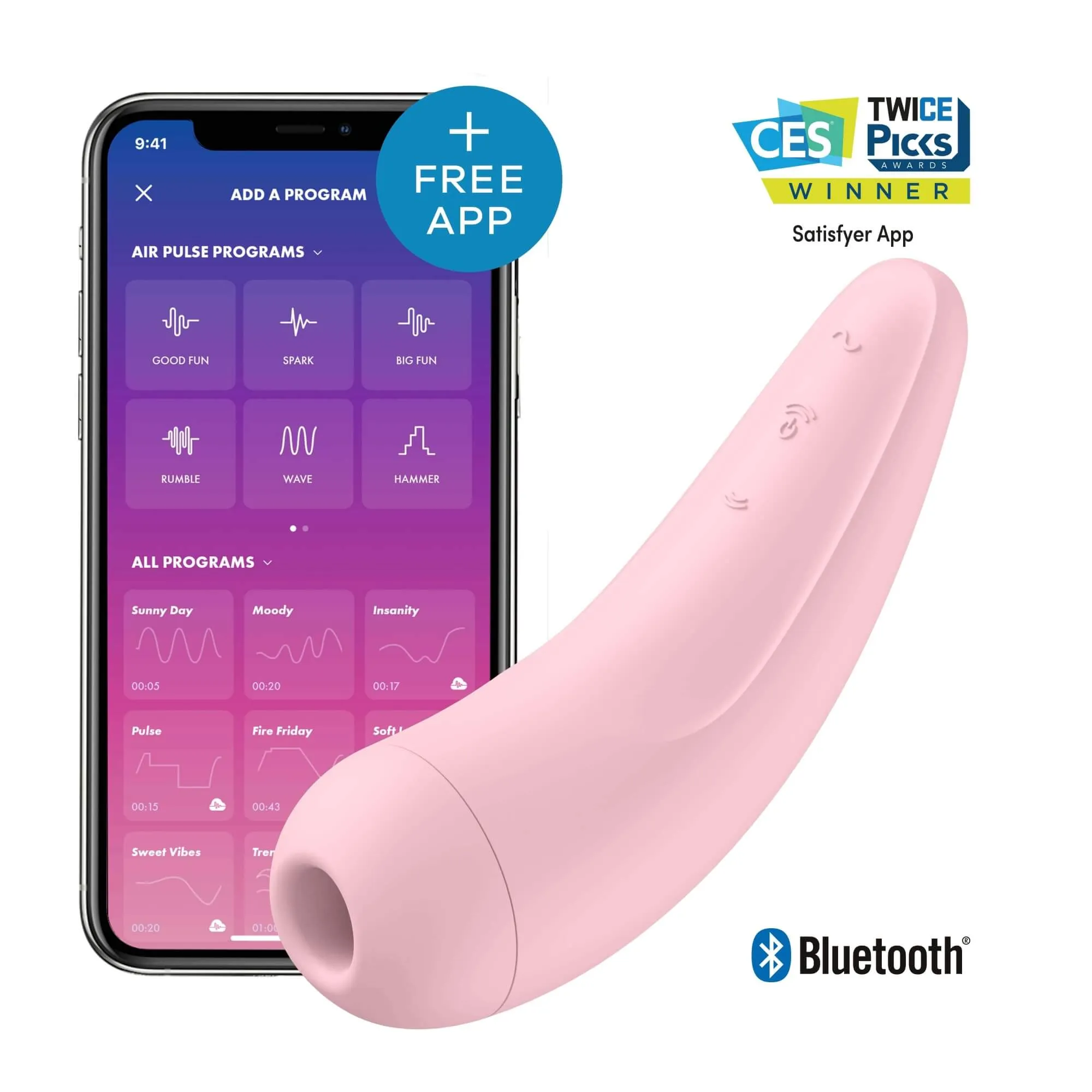 Satisfyer Curvy 2+ - nabíjecí, vodotěsný smart vibrátor a stimulátor klitorisu